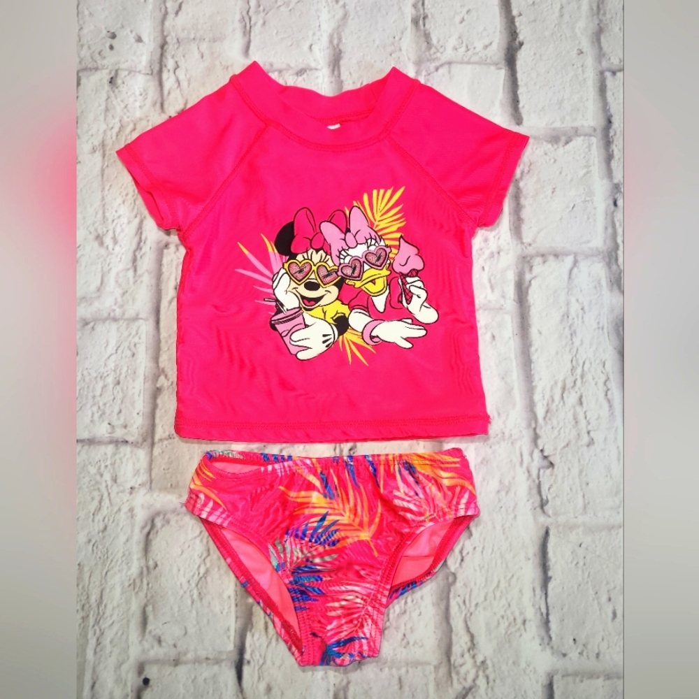 Toddler Girl Disney Minnie Mouse & Daisy Duck Rashguard 2 Piece Set